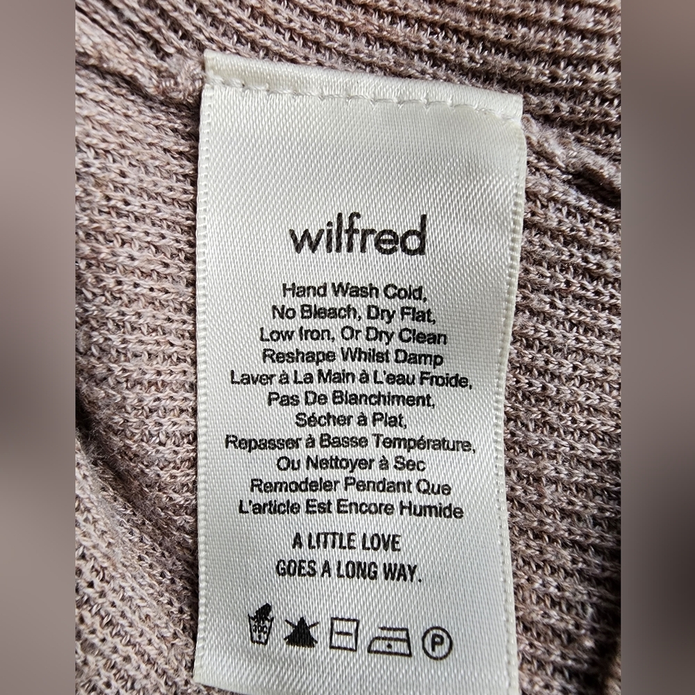 Wilfred Tan Scoop Neck Silk Cashmere blend Sweater Size Medium - Picture 4 of 6